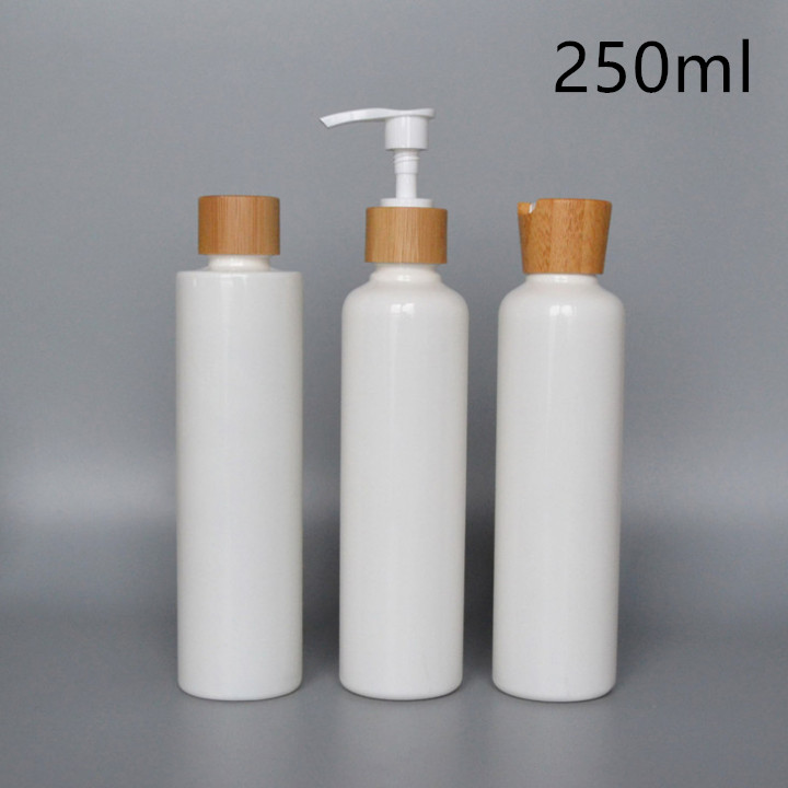 250 ml PLA biodegradable bottle with bamboo cap and pumps
