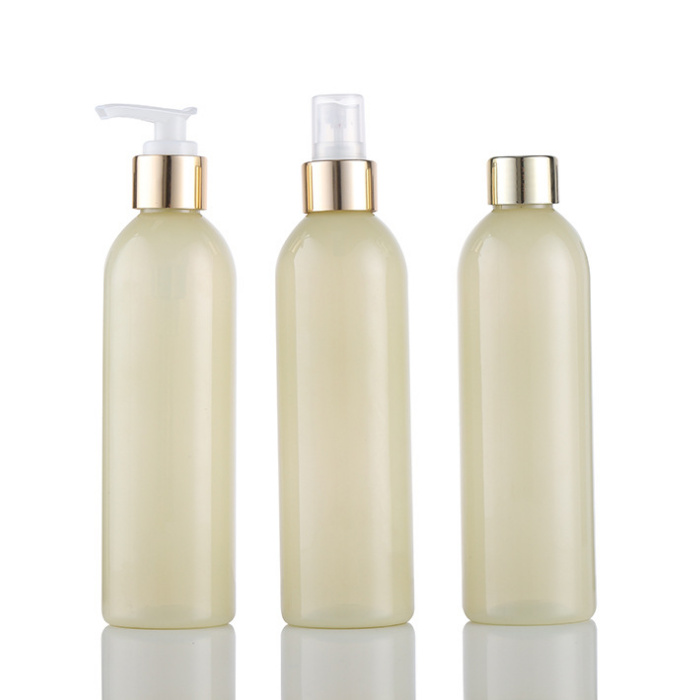 250ml gold PCR/PET refillable pump bottles