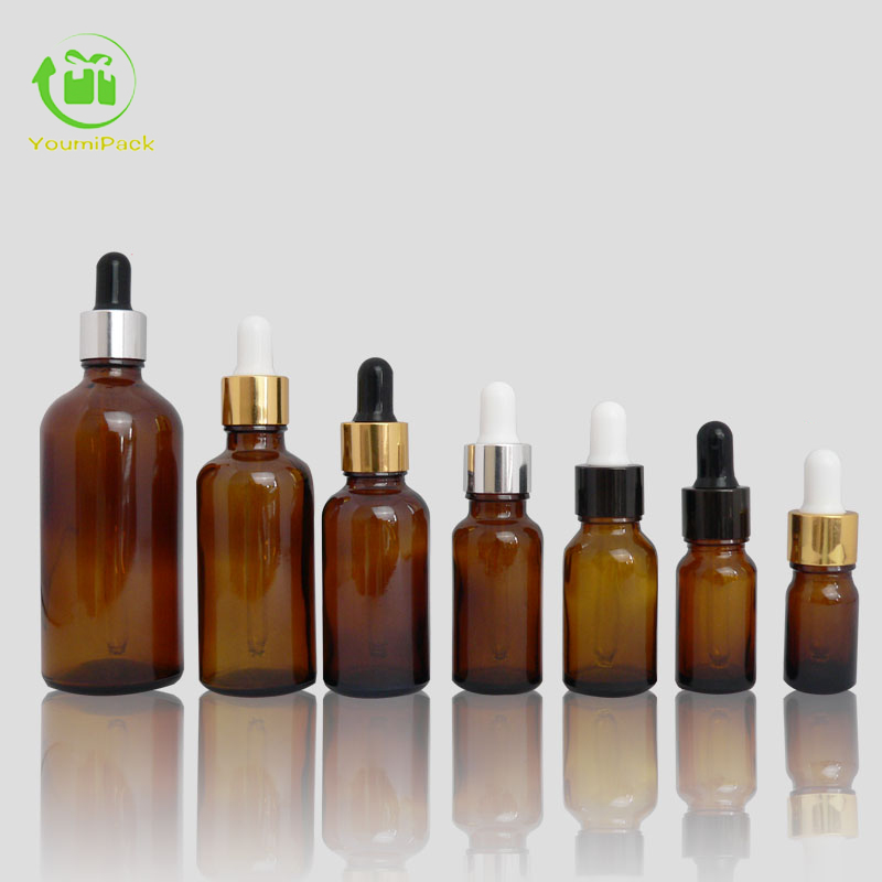 Amber essential oil bottle