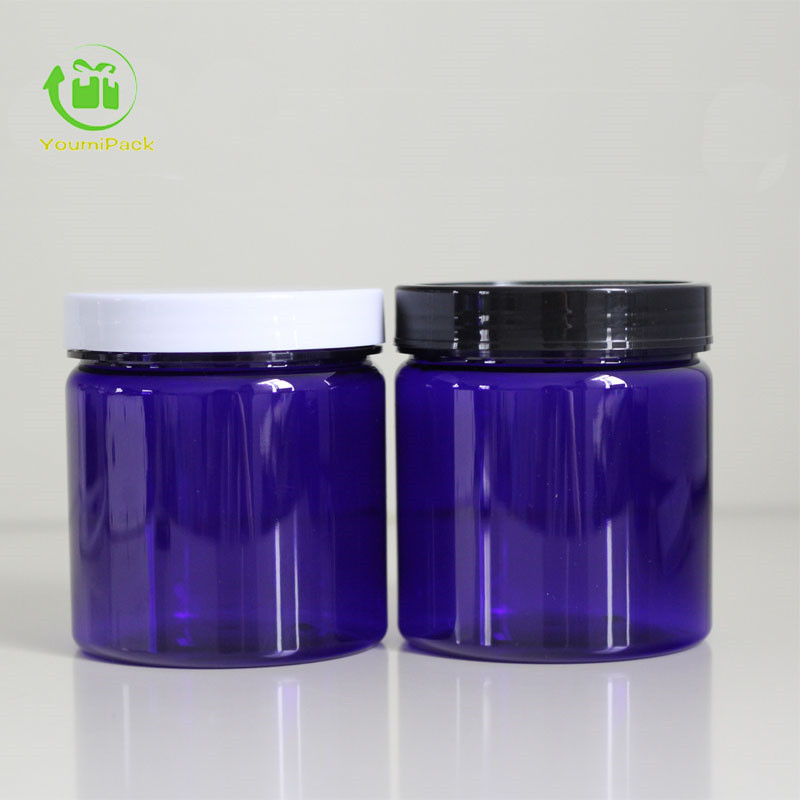 500g blue PET jar with lid